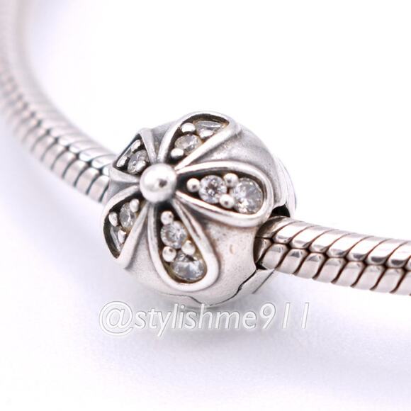 One Authentic PANDORA Dazzling Daisy Clip Charm - 791493CZ - Picture 1 of 13